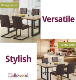 Hallowood Furniture Cullompton Large Dining Table (160Cm) With 4 Brown Chairs - thumbnail 6