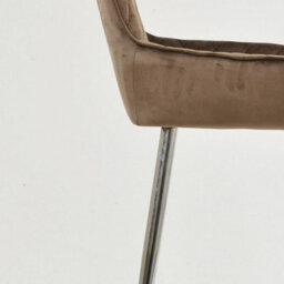Lakeland Furniture Carson Mocha Brown Velvet Chrome Fixed Leg Base Bar Stool - thumbnail 7
