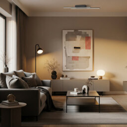 Happy Homewares Designer Brushed Black Metal Kitchen Led 89Cm Ceiling Light Fitting - thumbnail 5