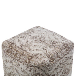Beliani Boho Rustic Square Pouffe 40 X 40 X 40 Cm - Brown Distressed Cotton Cover With Eps Bead Fill - thumbnail 4