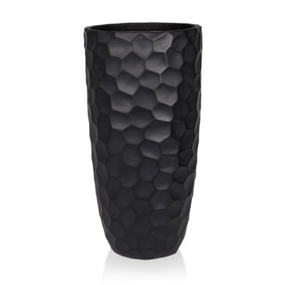 Idealist™ 61Cm Tall Planter, Mosaic Black Reinforced Stone Vase Round Planter, Outdoor Large Plant Pot D31 H61 Cm, 47L - image 1