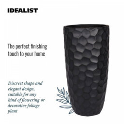 Idealist™ 61Cm Tall Planter, Mosaic Black Reinforced Stone Vase Round Planter, Outdoor Large Plant Pot D31 H61 Cm, 47L - thumbnail 6