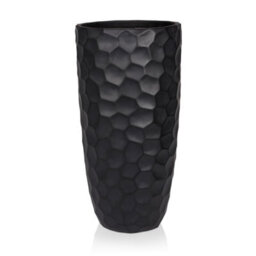 Idealist™ 61Cm Tall Planter, Mosaic Black Reinforced Stone Vase Round Planter, Outdoor Large Plant Pot D31 H61 Cm, 47L - thumbnail 1