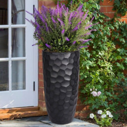 Idealist™ 61Cm Tall Planter, Mosaic Black Reinforced Stone Vase Round Planter, Outdoor Large Plant Pot D31 H61 Cm, 47L - thumbnail 8