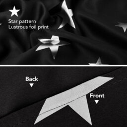 Deconovo Blackout Eyelet Curtains Thermal Insulated Foil Printed Star Curtains For Bedroom 46X63 Inch Black 2 Panels - thumbnail 2