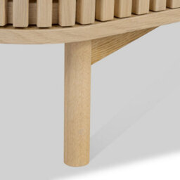 Finch Oak Slatted 2 Door Bedside Table By Roseland Furniture - thumbnail 8