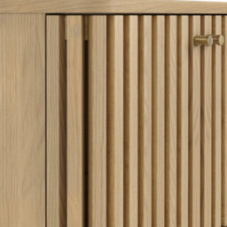 Finch Oak Slatted 2 Door Bedside Table By Roseland Furniture - thumbnail 5