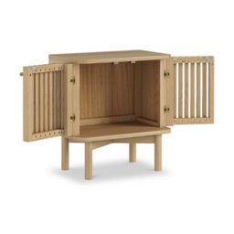 Finch Oak Slatted 2 Door Bedside Table By Roseland Furniture - thumbnail 4