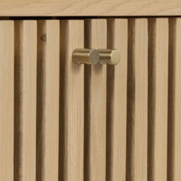 Finch Oak Slatted 2 Door Bedside Table By Roseland Furniture - thumbnail 7