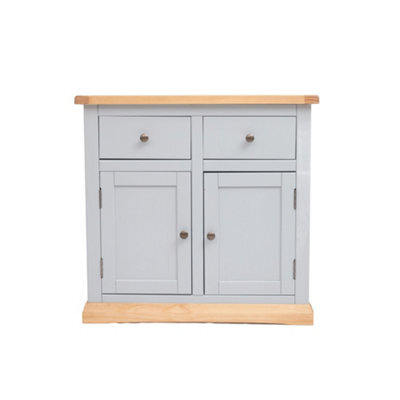 Cabinet Bits Bomporto Light Grey 2 Drawer 2 Door Sideboard Brass Knob - image 1