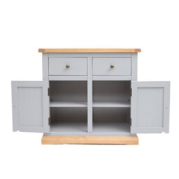 Cabinet Bits Bomporto Light Grey 2 Drawer 2 Door Sideboard Brass Knob - thumbnail 4