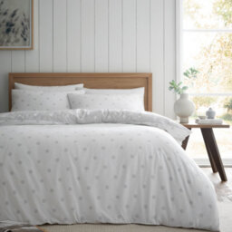 Catherine Lansfield Brushed Polka Dot Grey Duvet Cover Set King Bedding Set - thumbnail 2