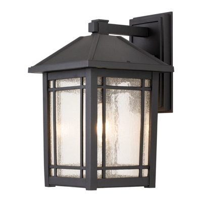 Luminosa Lighting Elstead Quoizel Cedar Point Outdoor Wall Lantern Black, Ip44