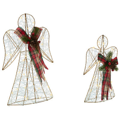 Beliani Christmas Decoration Annsjon Angel 30/40 Cm Multicolour - image 1