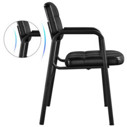 Yaheetech Set Of 2 Upholstered Reception Chair With Armrest Black - thumbnail 6