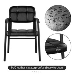Yaheetech Set Of 2 Upholstered Reception Chair With Armrest Black - thumbnail 4