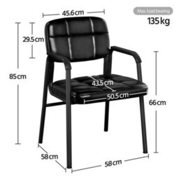 Yaheetech Set Of 2 Upholstered Reception Chair With Armrest Black - thumbnail 3