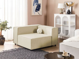 Beliani Corner Seat Aprica Faux Linen Beige - thumbnail 2