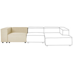 Beliani Corner Seat Aprica Faux Linen Beige - thumbnail 4