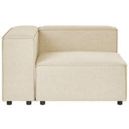 Beliani Corner Seat Aprica Faux Linen Beige - thumbnail 6