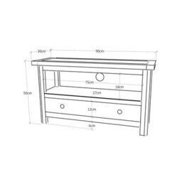 Cabinet Bits Lovere Off White 1 Drawer Tv Cabinet Chrome Cup Handle - thumbnail 9