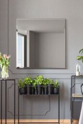 "Mirroroutlet Moderni - All Glass Modern Bevelled Square Wall Mirror 35"" X 35"" (90X90Cm)" - thumbnail 2