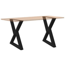 Berkfield Dining Table Legs 2 Pcs Black 70X(72-73.3) Cm Steel - thumbnail 8