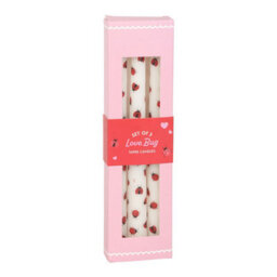 Set Of 3 Love Bug Ladybird Taper Candles - Romantic Home Decor - thumbnail 4