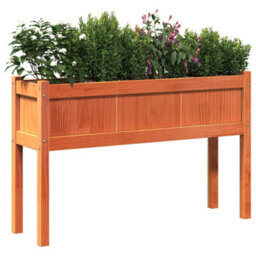 Berkfield Garden Planter With Legs Wax Brown 110X31X70 Cm Solid Wood Pine - thumbnail 4