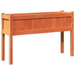 Berkfield Garden Planter With Legs Wax Brown 110X31X70 Cm Solid Wood Pine - thumbnail 7