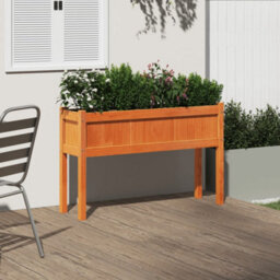 Berkfield Garden Planter With Legs Wax Brown 110X31X70 Cm Solid Wood Pine - thumbnail 3