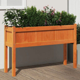 Berkfield Garden Planter With Legs Wax Brown 110X31X70 Cm Solid Wood Pine - thumbnail 1