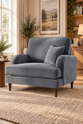 Loft Home Olivia Slate Blue Fabric Armchair - image 1