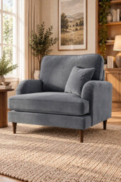Loft Home Olivia Slate Blue Fabric Armchair - thumbnail 1