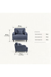 Loft Home Olivia Slate Blue Fabric Armchair - thumbnail 5
