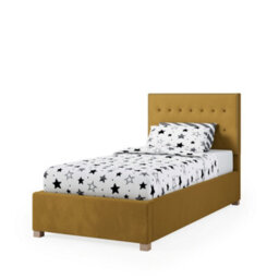 Rest Relax Amelia Solo Ottoman Bed Plush Velvet Ochre - Single 3Ft - thumbnail 4