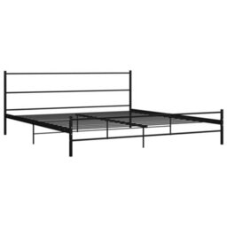 284691 Vidaxl Bed Frame Without Mattress Black Metal 200X200 Cm - thumbnail 2