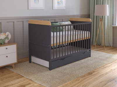 Love For Sleep Levi Cot Bed 120X60Cm With Drawer And Microfiber Quilted Mattress - image 1