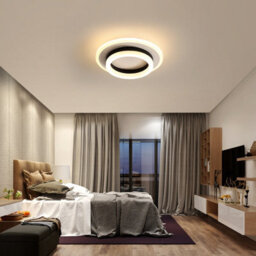 Pheashine Modern Round Led Ceiling Light,24W 2600Lm Black Acrylic Warm White 3000K For Living Room, Bedroom Or Kitchen - thumbnail 3