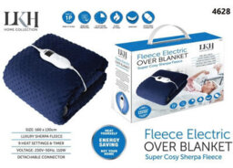 Vivo Electric Heated Throw Over Blanket - Navy Sherpa - thumbnail 1