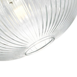 Happy Homewares Modern Designer Clear Transparent Line Ribbed Glass Oval Pendant Lamp Shade - thumbnail 4