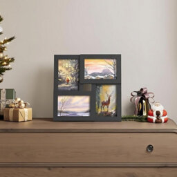 Songmics 4-Frame Picture Collage, Wall Mounted Photo Display, Family Memory Collection, Ink Black - thumbnail 1