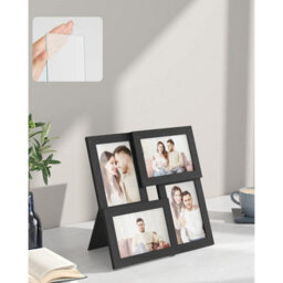 Songmics 4-Frame Picture Collage, Wall Mounted Photo Display, Family Memory Collection, Ink Black - thumbnail 4