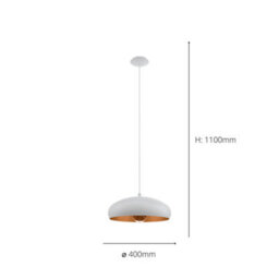 Eglo Mogano White And Gold Metal Ceiling Fitting, (D) 40Cm - thumbnail 5