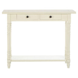 Orsina Console Table For Hallway, Pine Wood Hallway Table For Home Décor, Wood Table With 2 Drawers For Office