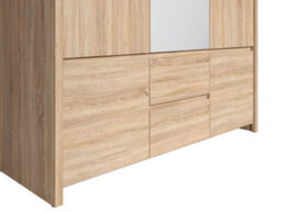 Arte Kaspian 153Cm 5-Door Wardrobe With Mirror In Sonoma Oak - Wide Hanging & Drawer Storage - thumbnail 6