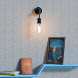 Industrial Wall Sconce Lighting Fixture Single Head Edison E27 Lamp Holder Fitting Metal Conduit Wall Light For Living Room - thumbnail 7