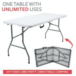 Crystals 5Ft Folding Trestle Table Ideal For Camping, Party, Picnic, Bbq & Garden Use - thumbnail 3