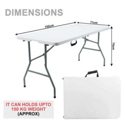 Crystals 5Ft Folding Trestle Table Ideal For Camping, Party, Picnic, Bbq & Garden Use - thumbnail 2