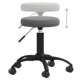 Berkfield Office Swivel Chair Dark Grey Velvet - thumbnail 6